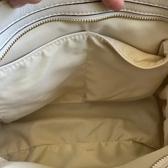 G. H. Bass & Company Leather Cream Satchel Handbag NWT - Picture 7 of 11